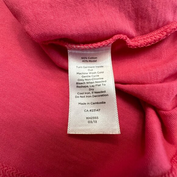 Talbots Shirt Women 3x Pink Short Sleeve Round Neck Bead Embroidered Floral - Picture 10 of 10